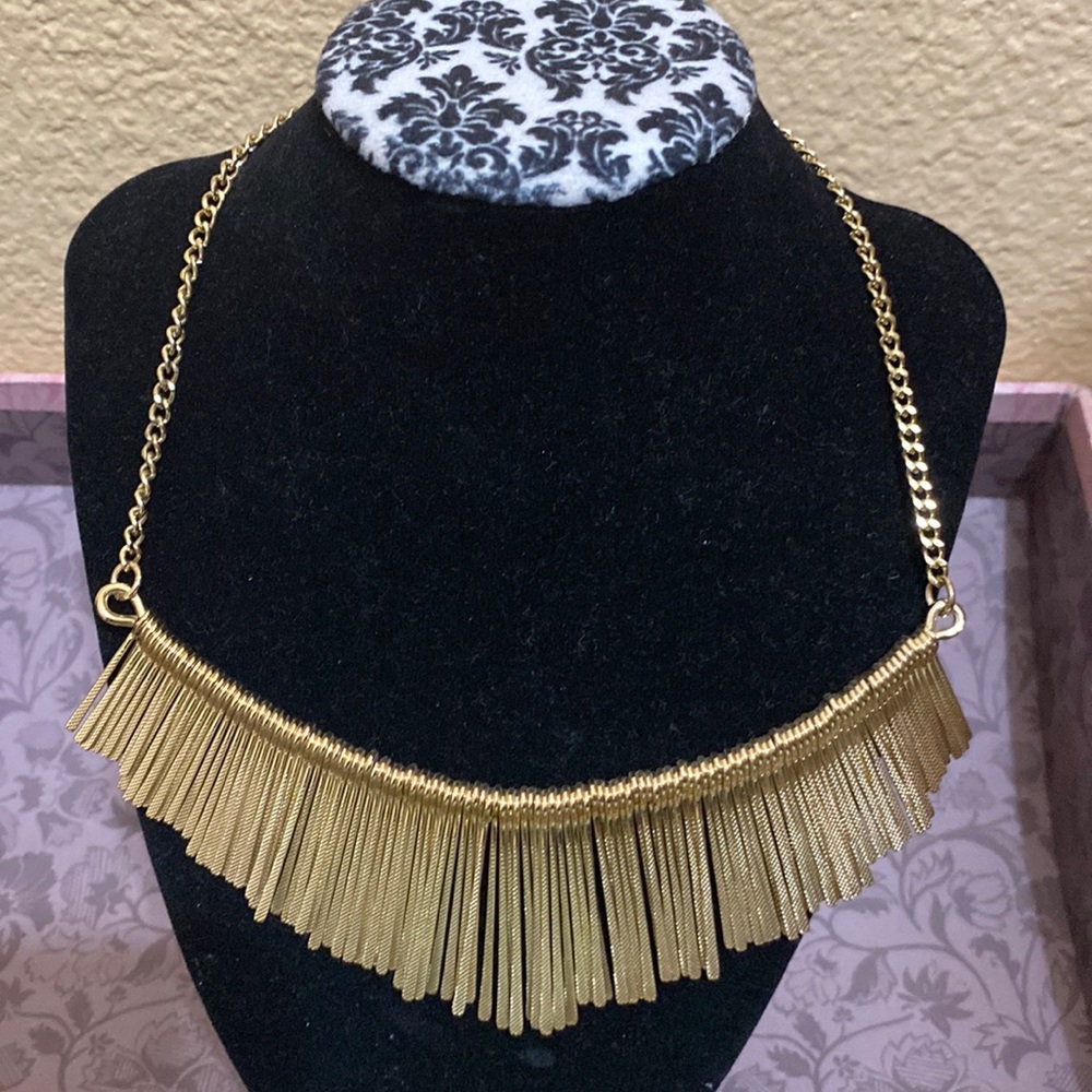 Express Gold Tone Statement Necklace
